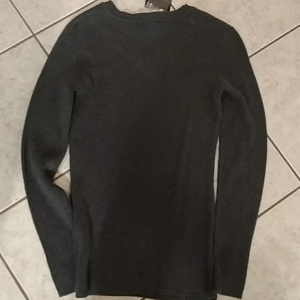 Basic Edition Rib V Neck Sweater Size M - Picture 2 of 6